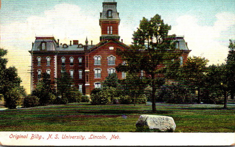 Nebraska Lincoln Original Building Nebraska State University 1908