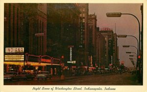 Capitol Marquee Teich Indianapolis Indiana Night Washington Postcard neon 9603