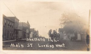 J85/ Shattard Illinois RPPC Postcard c1910 Main Street Greer Hotel Stores 423