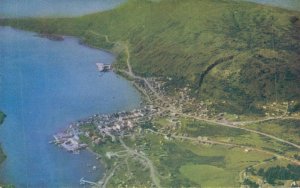 USA Aerial View Of Kodiak Alaska Chrome Postcard 08.20