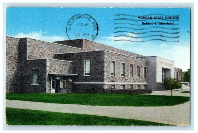 1963 Morgan State College Campus Baltimore Maryland MD Vintage Postcard