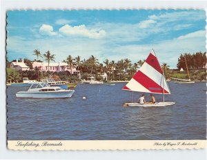 Postcard Mini Sailboats Sunfish Sailing in Bermuda