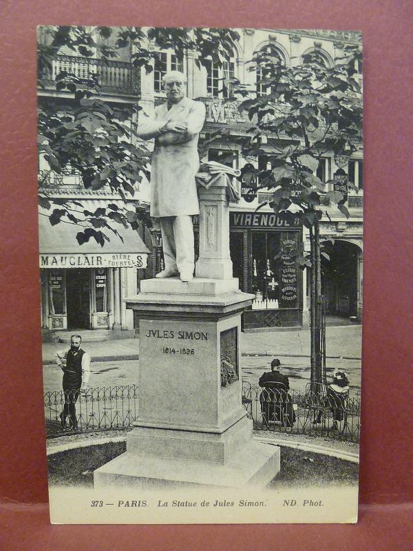 Old Postcard France Paris Statue of Jules Simon