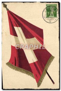 Old Postcard Switzerland Flag