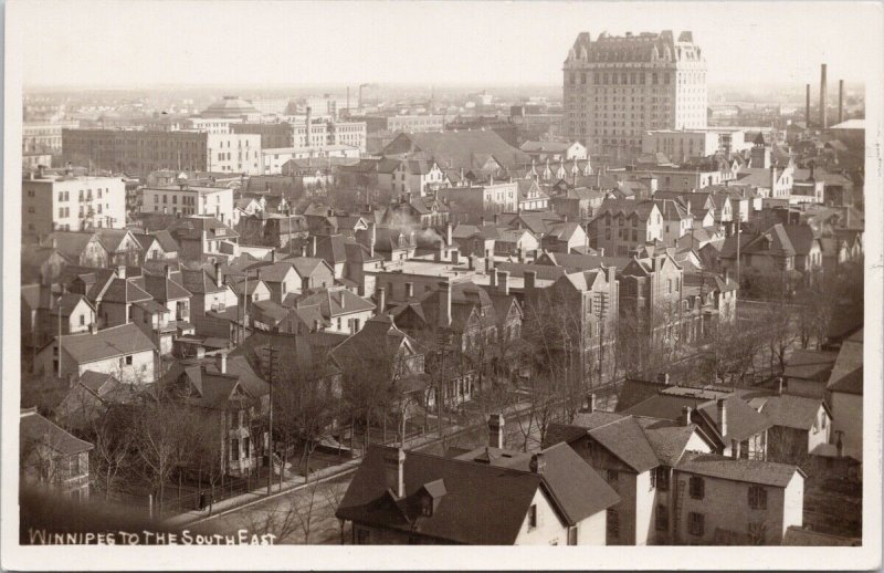 Winnipeg MB to the SouthEast Birdseye Manitoba Unused Noko RPPC Postcard H48