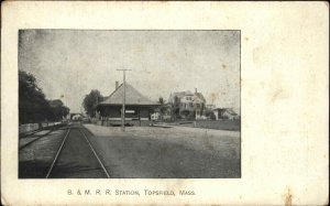 Topsfield Massachusetts MA B&M Railroad Train Station Depot c1910 Postcard