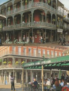 La Branche Building Cafe Du Monde 2x New Orleans USA Postcard s