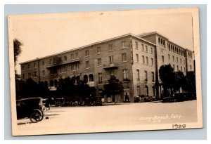 Vintage 1920's RPPC Postcard Long Beach California Buildings & Antique Autos