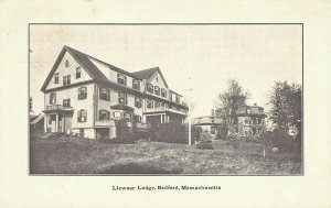 Bedford MA  LLewsac Lodge Flag Pole Postcard