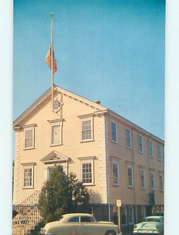 Unused 1950's OLD CARS & OLD TOWN HOUSE Marblehead Massachusetts MA Q7848