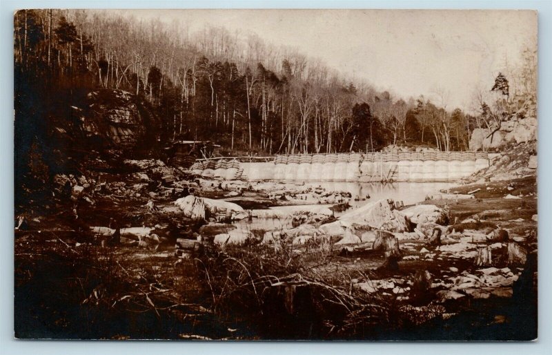 Postcard WV Glen Jean Fayetteville Area Creek Dam RPPC Real Photo c1909 U8