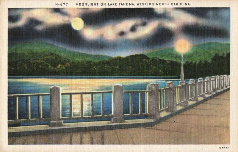 Postcard Moonlight on Lake Tahoma North Carolina