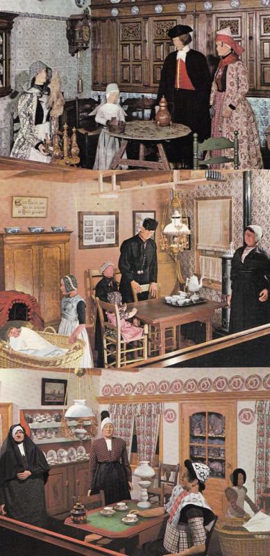 Vintage Life In A Rich Wealthy House Holland 3x Waxwork Postcard s