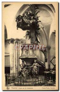 Old Postcard Belgium Tournai cathedral Chair