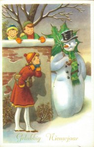 Christmas Lot with 10 Snowman Postcards Happy New Year L1