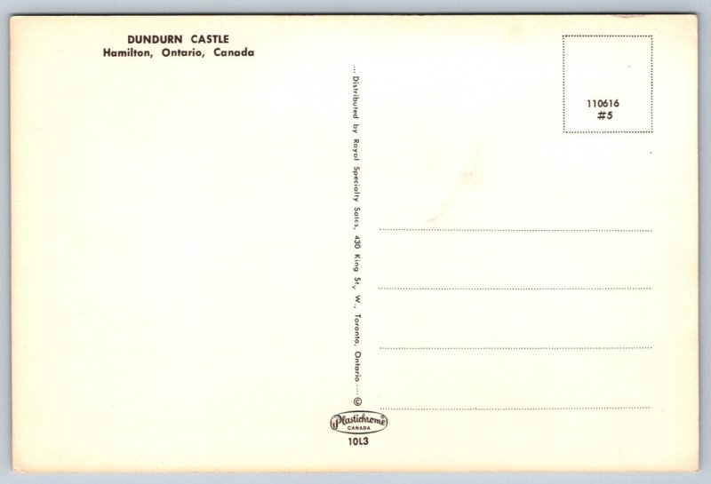 Dundurn Castle, Hamilton Ontario Canada, Chrome Postcard #2
