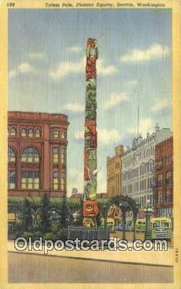 Pioneer Square, Seattle WA USA Totem Pole Unused 