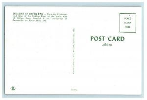 Vintage Post Card Spillway at Dillon Dam Zanesville, Ohio P18