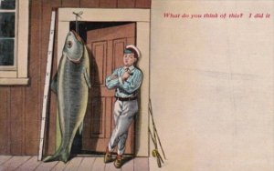 Fishing Humour Man With Large Fish What Do You Think Of This