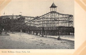 SCENIC RAILWAY Ocean Park, CA Amusement Park Roller Coaster c1910s Vintage Print