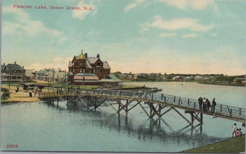 Postcard Fletcher Lake Ocean Grove NJ