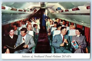 Interior Of Northwest Orient Airlines DC-6B's Fargo North Dakota ND Postcard
