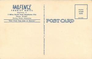 1940s Railfence Tourist Hotel Highway 77 Oklahoma City Teich roadside 10391