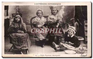 Postcard Old Farmer ads Auvergne Folklore Costume