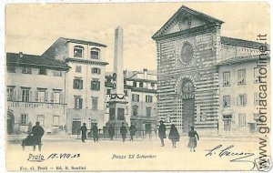 02964 VINTAGE POSTCARD: LAWN City: PIAZZA XX SEPTEMBER-