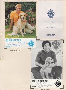 Pete Duncan Simon Groom BBC Blue Peter Mounted Hand Signed Photo s