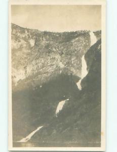 rppc 1920's VERY LARGE WATERFALL RUSHING DOWN THE MOUNTAIN AC8525