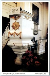 Postcard - Wineglass Pulpit, Christ Church - Philadelphia, Pennsylvania