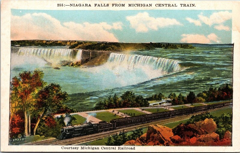 Niagara Falls Michigan Central Train Aerial View Railroad Unposted