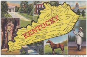 Map Of Kentucky 1948 Curteich