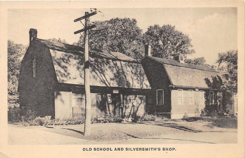 Old School & Silversmith's Shop~Rural Association (Norwich Town CT) Postcard