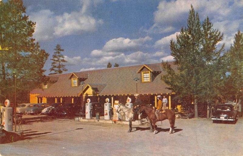 Yellowstone Park Flagg Ranch Gas Station Vintage Postcard AA37294