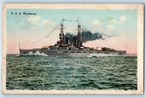 c1910s USS Wyoming USS Constellation Cancel Steamer Ship Jersey City NJ Postcard