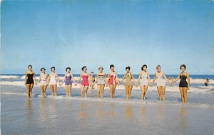 Bathing Beauty Post Card Surf Wrightsville Beach, North Carolina, USA 1957