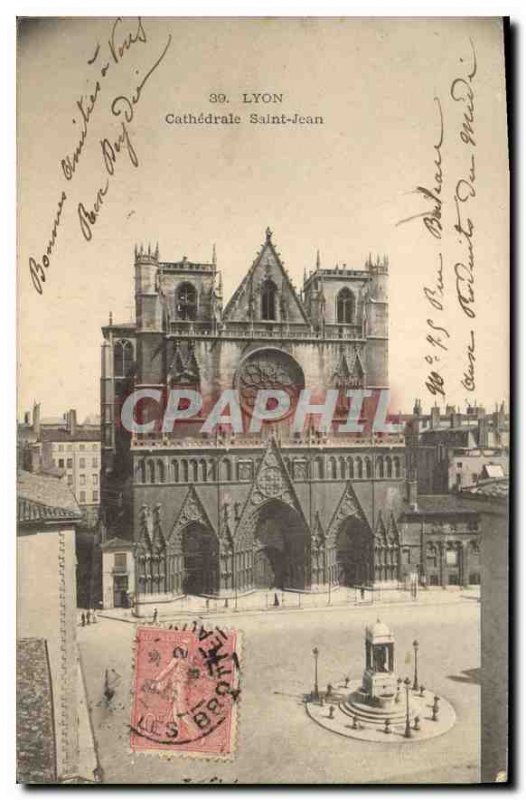 Old Postcard Lyon Saint Jean Cathedral