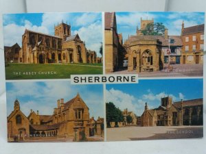 New Vintage Postcard Multiview Sherborne School Abbey Church Conduit c1970