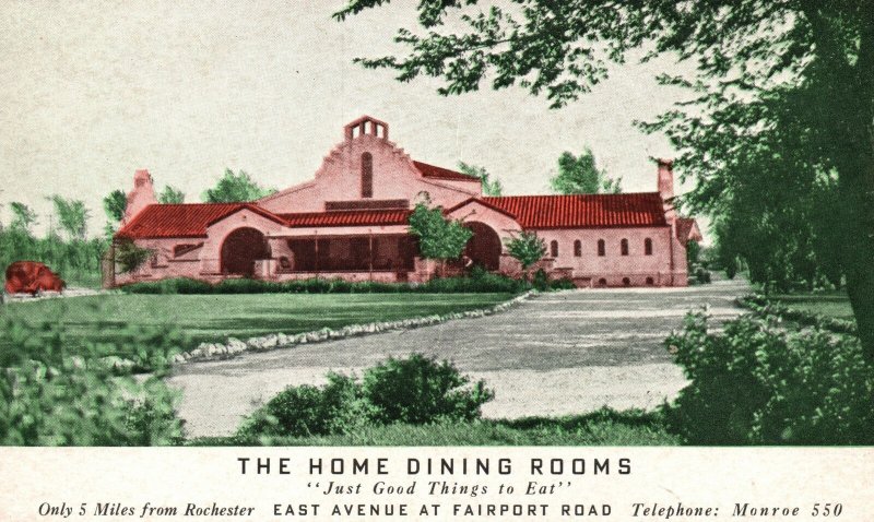 Rochester New York, Home Dining Rooms Just Good Things To Eat Vintage Postcard