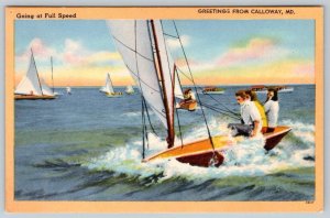 1950's GREETINGS FROM CALLOWAY MARYLAND MD VINTAGE POSTCARD