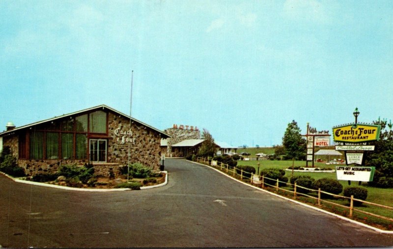 New Jersey Highstown Town House Motel Coach & Four Restaurant Cocktail Lounge...