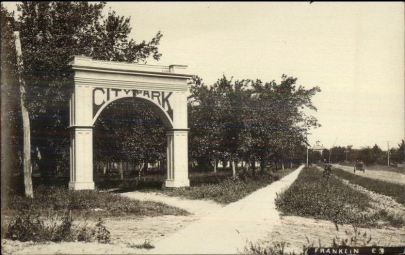 Franklin NE City Park Arch c1910 Real Photo Postcard