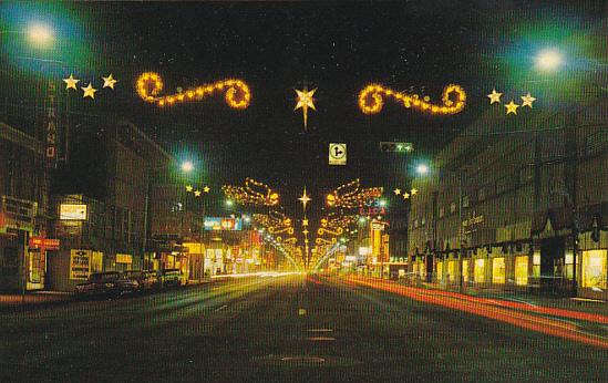 Christmas Lights On Jasper Avenue Edmonton Alberta Canada