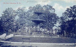 J34/ Parkersburg West Virginia Postcard c1910 City Park Fountain 203