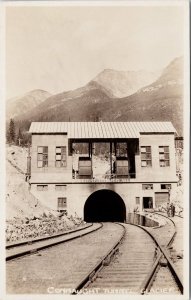 Connaught Tunnel Glacier BC Railway Tracks Unused RPPC Postcard H51