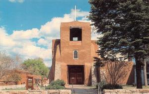 SANTA FE, NM New Mexico  SAN MIGUEL MISSION~Oldest Church in US  Chrome Postcard