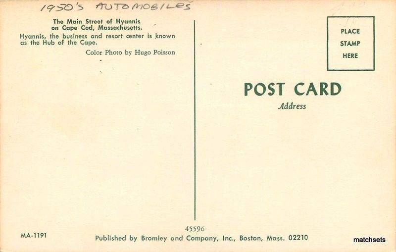 1950s Automobiles Main Street Hyannis Cape Cod Massachusetts Bromley 3976