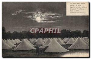 Old Postcard Army Camp life 10 pm The lights